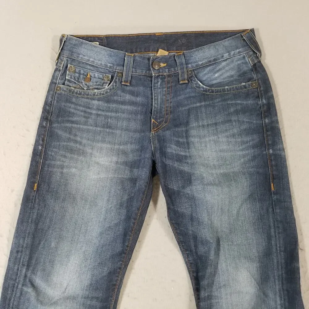 True Religion jeans men's 36x32 Geno‎ relaxed Slim flap pocket blue denim pants